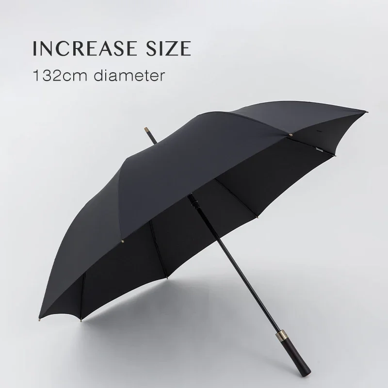 Parachase Large Umbrella Men, Wooden Handle Long Umbrella Windproof Strong, 132cm Diameter, Big Golf Rain Umbrella Men