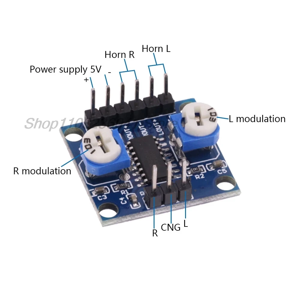 PAM8406 Stereo Noiseless Power Amplifier With Volume Potentiometer 2x5W Mini Amplifier Board Dual Channel For Electronic Devices