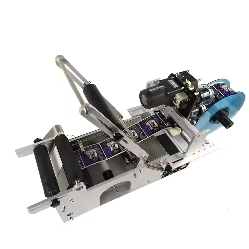 Semi-automatic Round Bottle Coding and Labeling Machine MT50 Self-adhesive Label Small Glass Bottle Manual Labeling Machine