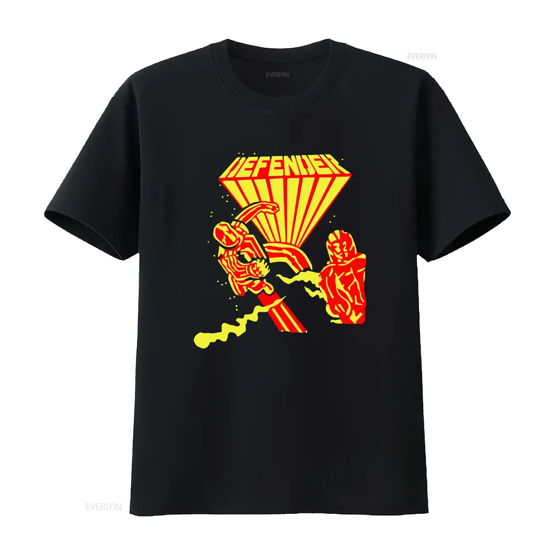 Defender Retro Aracade Game Video T Shirt Fast Ship vintage Washed Stretched Comfortable fashion Versatile streetwear Casual