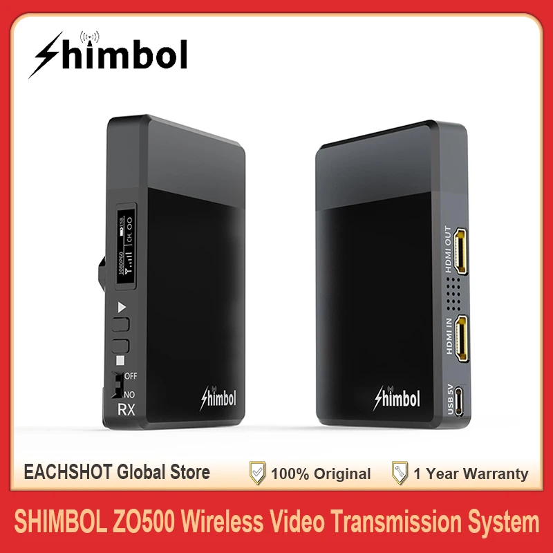 

Shimbol ZO500 Wireless Video Transmission System Transmitter Receiver 1080P60 HD for SLR/MILC Camera Live Room Outdoor Shooting