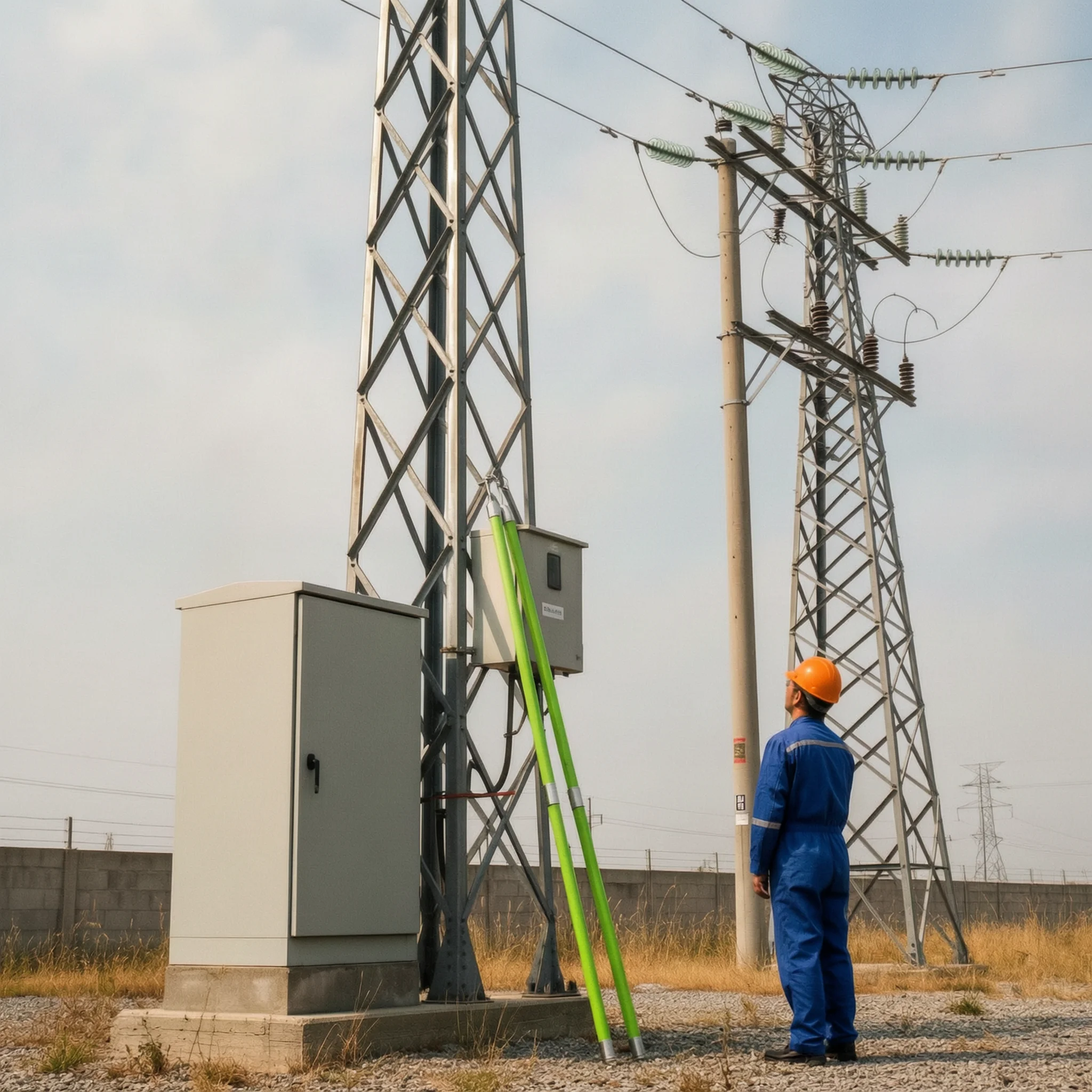 Professional Insulated Operating Rod Segmented Fiberglass Pole with Hook for High Voltage Utility and Substation Tasks