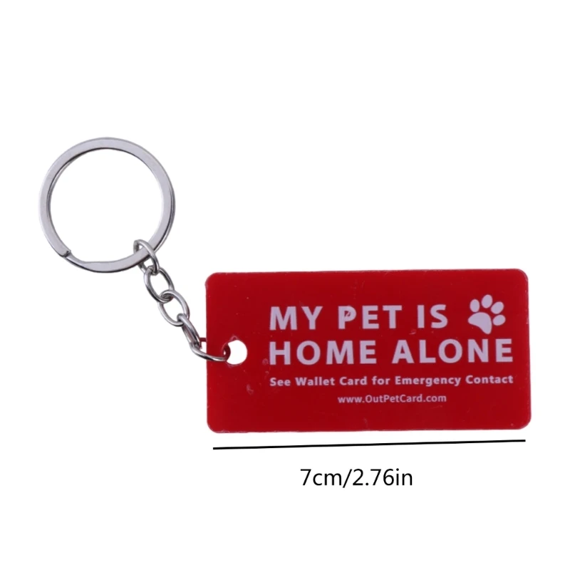 Pet Emergency Wallet Card Tags Pet zijn Home Alone Alert Tags sleutelhanger