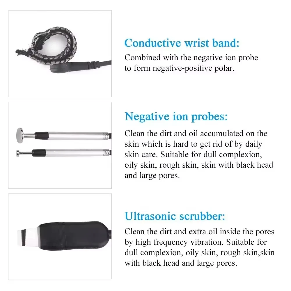 2 in 1 tiefe Gesichts reinigungs maschine Ultraschall wäscher negative Ionen reinigung für trostlosen Kopf entfernen schrumpfen