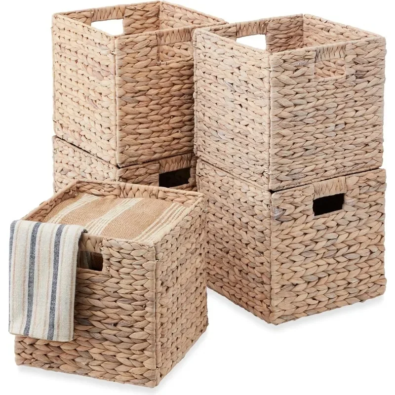 

Best Choice Products 13x13in Hyacinth Baskets, Rustic Set Of 5 Multipurpose Collapsible Storage Organizer