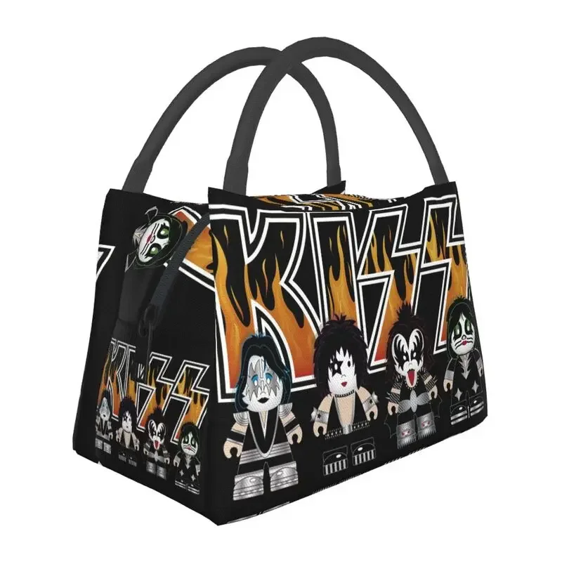 

Custom Heavy Rock Kiss Band Lunch Bag Women Warm Cooler Insulated Lunch Boxes for Picnic Camping Work Travel