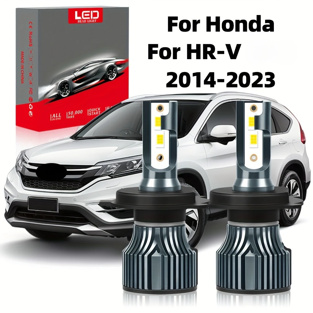 

Белая лампа 6500K, 400% яркость, подходит для Honda HR-V (2014-2023) H4, лампа дальнего и ближнего света, регулируемый патрон с охлаждающим вентилятором, 2 шт.