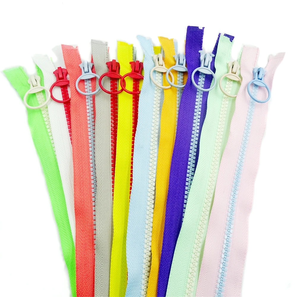 1PCS 30/40/50/60cm 5# Closed End Resin Zippers Pull Ring Zip Slider Head for Sewing Bags Wallet Purse Cloth Accessories Craft