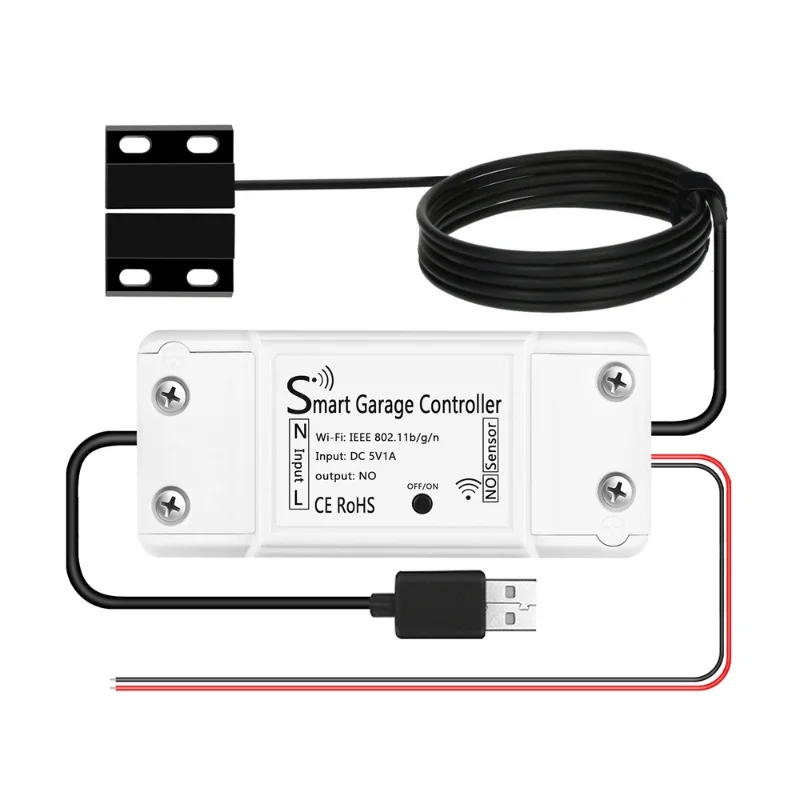 

Tuya WiFi Garage Door Opener Intelligent Remote Controller Sensor Support APP Voice Controller Compatible With Alexa Home