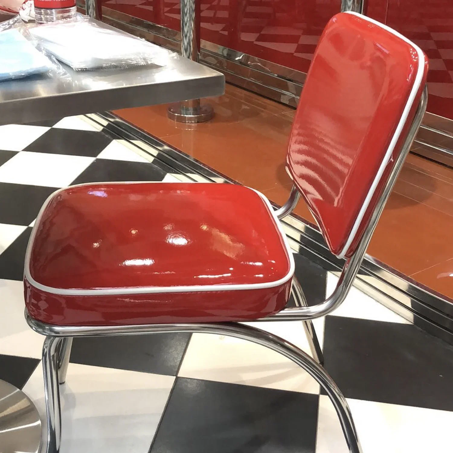 American fast food retro restaurant Retro Diner dining chair, red fast food chair