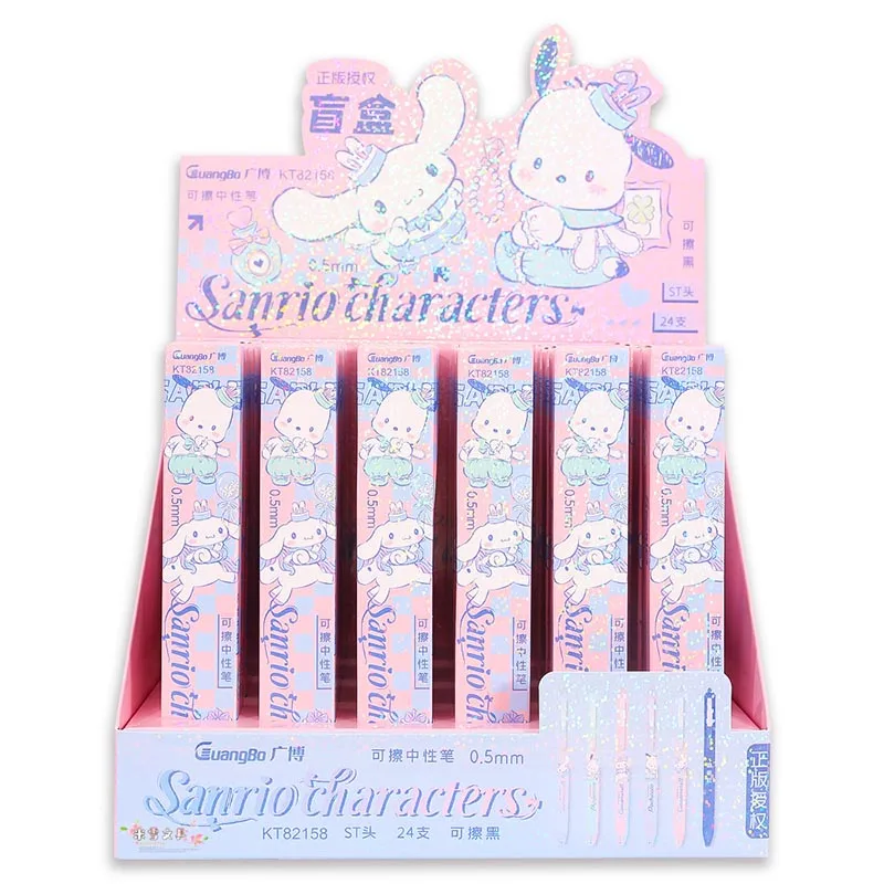 

24pcs/lot Sanrio Pochacco Erasable Gel Pen Cute Cinnamoroll 0.5mm Black Ink Neutral Pens Promotional Gift Office School Supplies