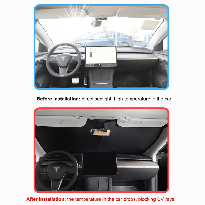 Side Window Sunshade for Tesla Model Y 2024 Privacy Front Rear Windshield Window Shield Screen Sun Visor Camping Sun Shade Cover