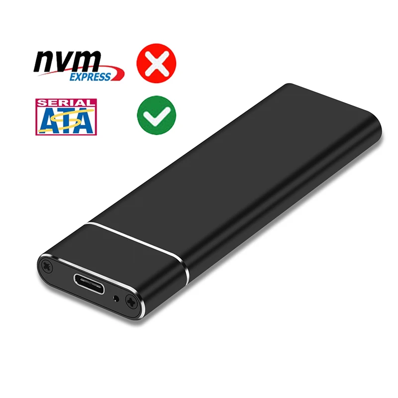 Boîtier SSD SATA M.2 vers USB C, boîtier de disque SSD externe noir, prise en charge de la clé M.2 B + M, 2230, 2242, 2260/2280