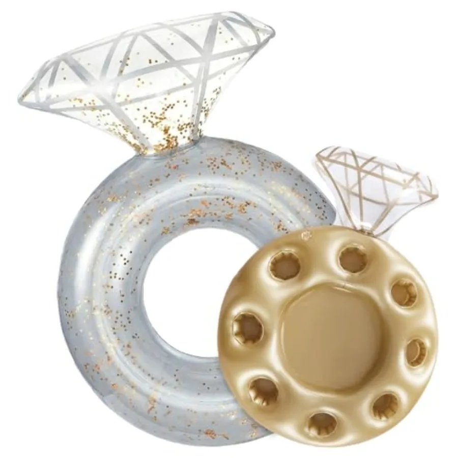 

Thickened Inflatable Pool Floats Diamond Rings for Adults, Glitter Bachelorette Party Wedding Decorations Bridal Shower Gifts,