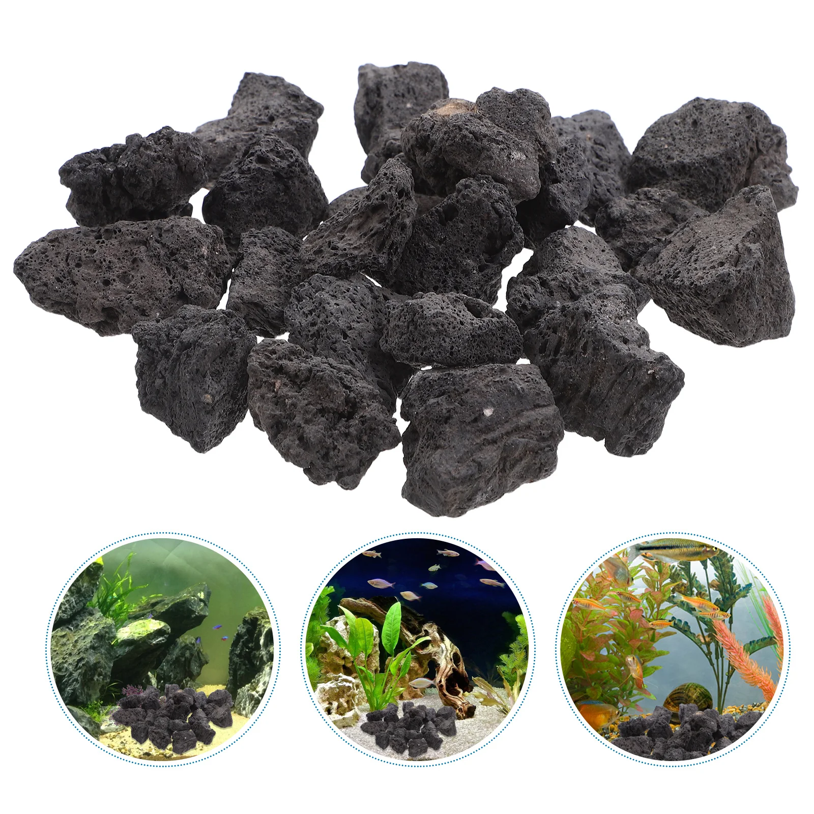 

1Pack Natural Volcanic Rocks Aquarium Decorations Lava Stones Porous Breathable Fish Tank Potted Plants Ornament
