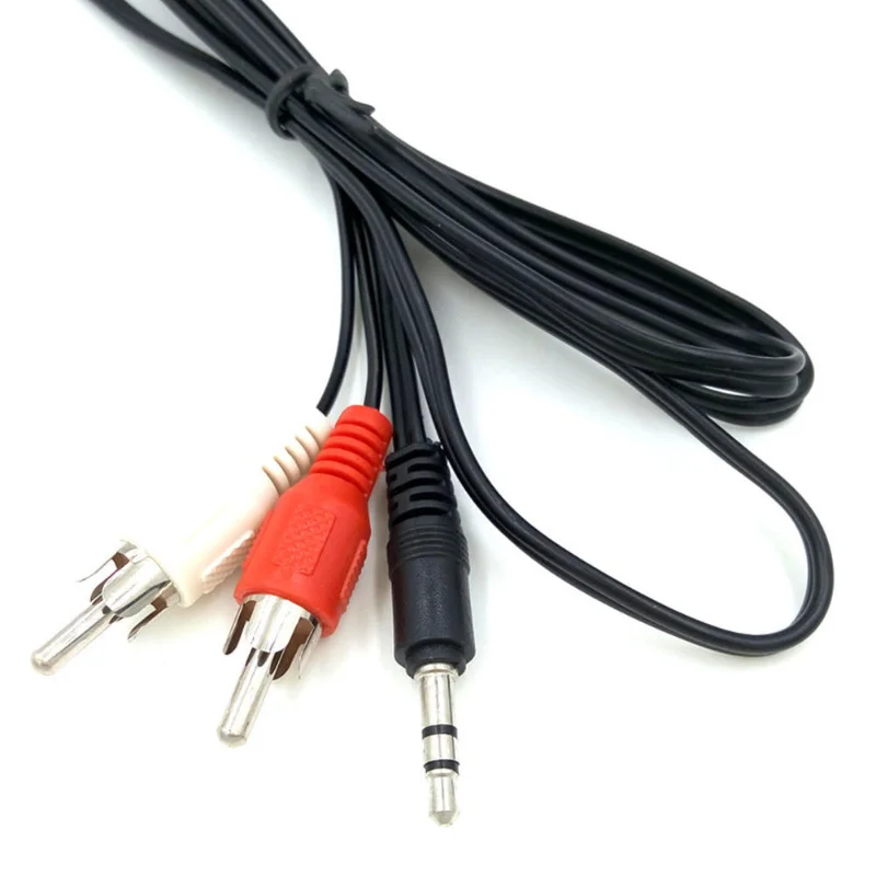 1M 3.5mm Audio Line Cable Stereo Jack Male to 2 RCA Male Aux Cable For PC MP3 DVD TV VCR Speakers Laptop Video Audio Cable Cord