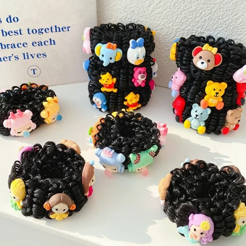 2pcs Children Buns Maker Hair Styling Tools Hairbands Hair Ties Cute Cartoon Hair Ties Hair Accessories Girls Coil Hair Artifact