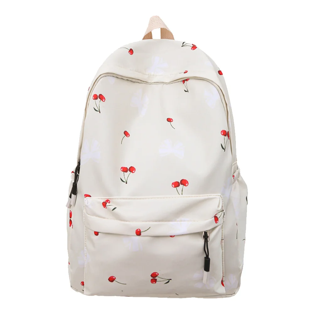 Women Casual School Bag Floral Print Versatile Rucksack Adjustable Strap Cute Student Backpack Outdoor Camping Picnic Backpack