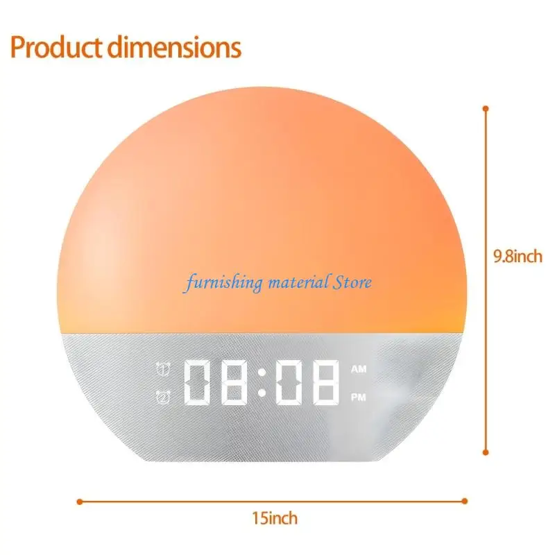 Y5GD صباح مساء مصباح Whir آلة استشارات مهدئة أجهزة إنذار مزدوجة 7 لون Moodlamp ساعة رقمية #6