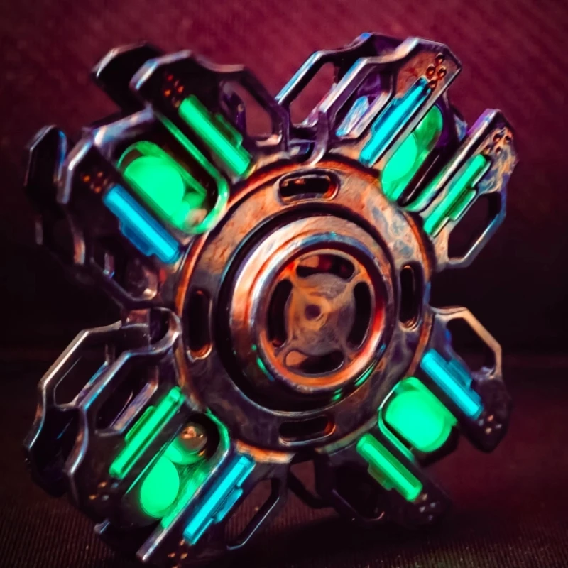 الراحة EDC أربع أوراق الربط DIY مضيئة ضبط شوكة الدائمة الدورية جيروسكوب الإصبع لعبة الضغط