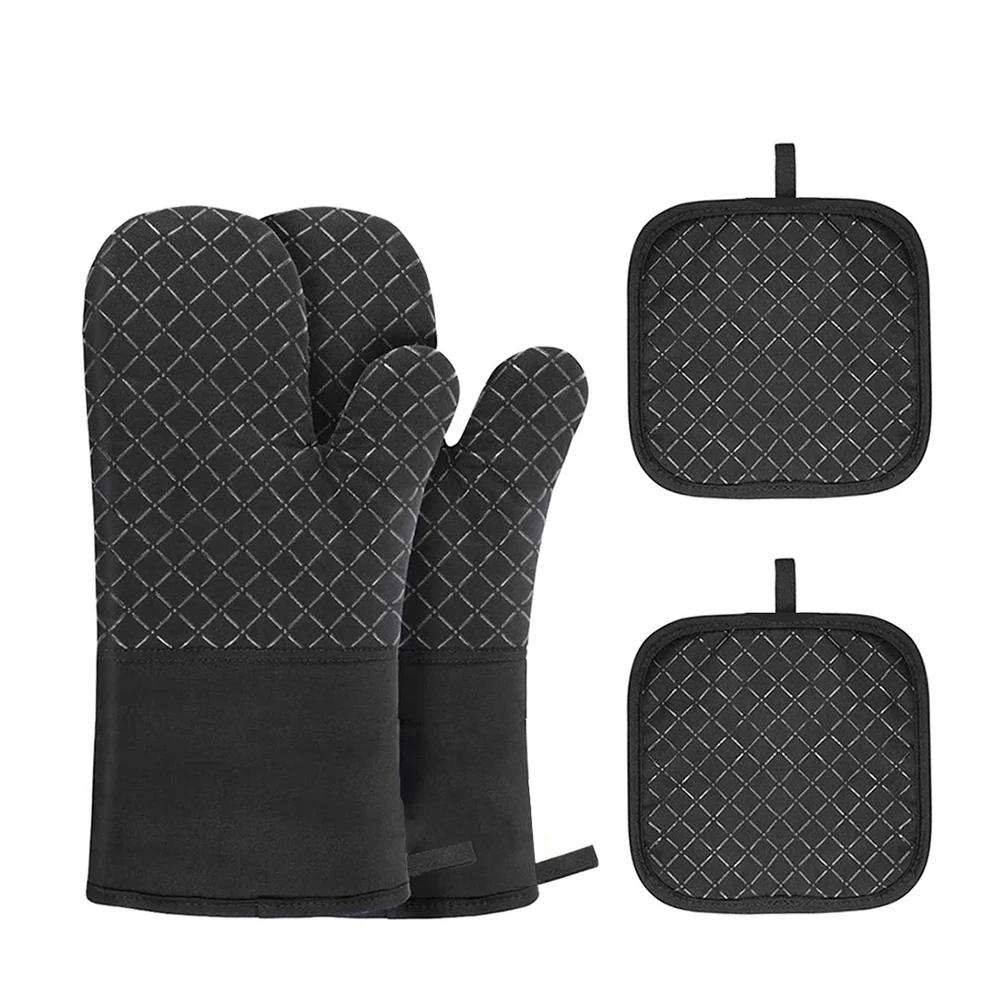 

Anti-slip Thermal Insulation Gloves Heat Proof Barbecue Child's Oven Silica Gel Resistant Mittens for Cooking