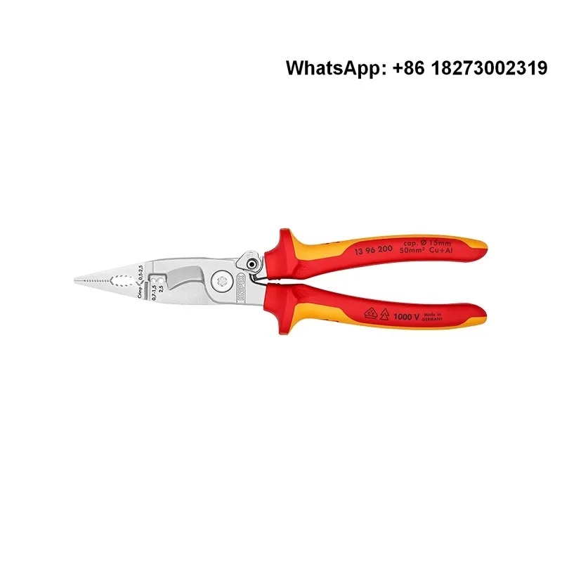 German multifunctional wire stripping pliers, specialized insulated electrician pliers, pointed nose pliers