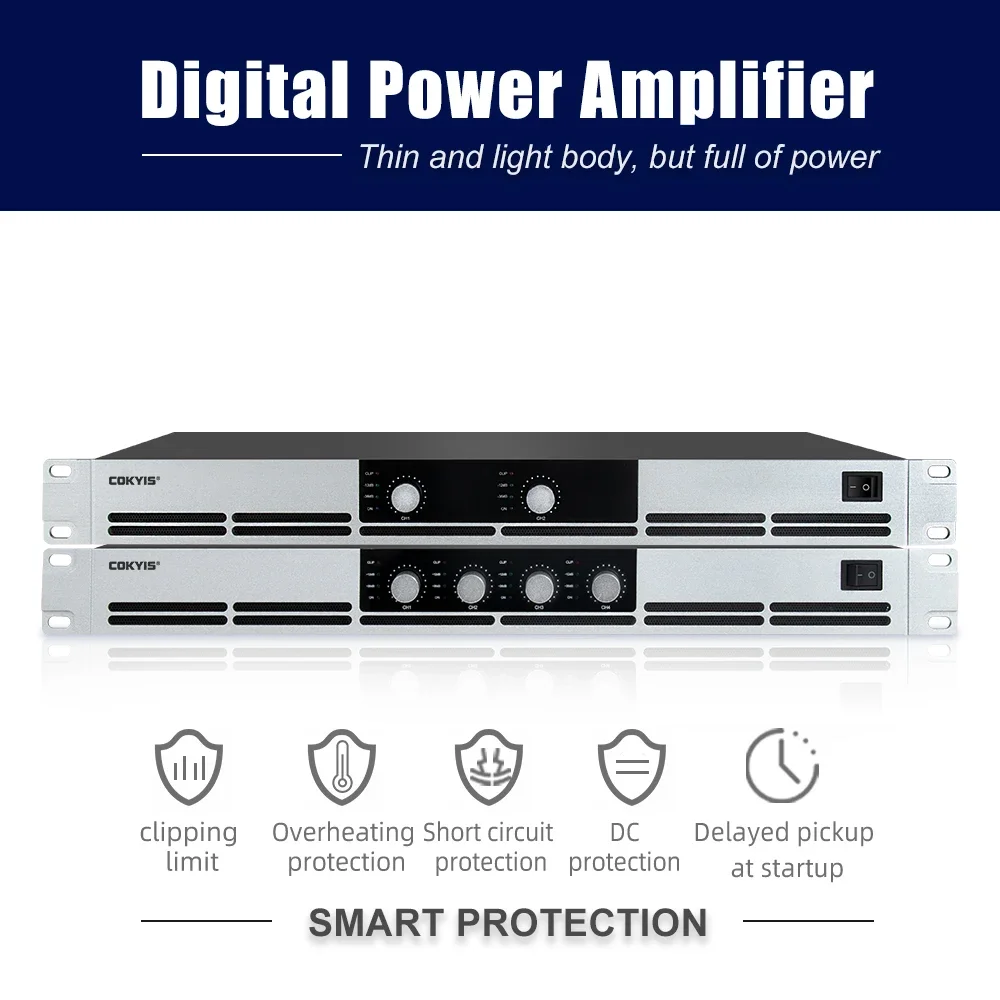 Professional stage digital amplifier 4-channel amplifier high-fidelity high-power amplifier