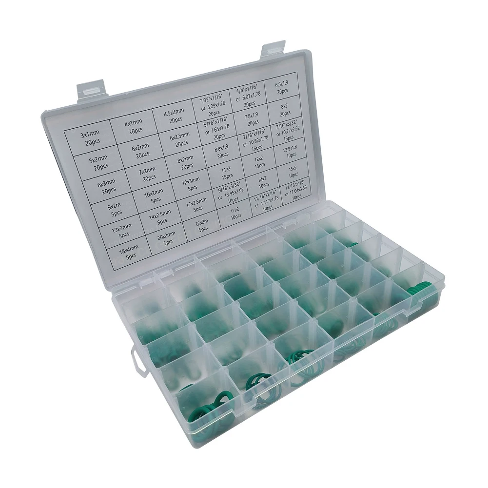 O-ring Assortment For HVAC Air Conditioning O-ring Color Green O-ring Kit Wide Compatibility Heat Resistant Oil Resistant
