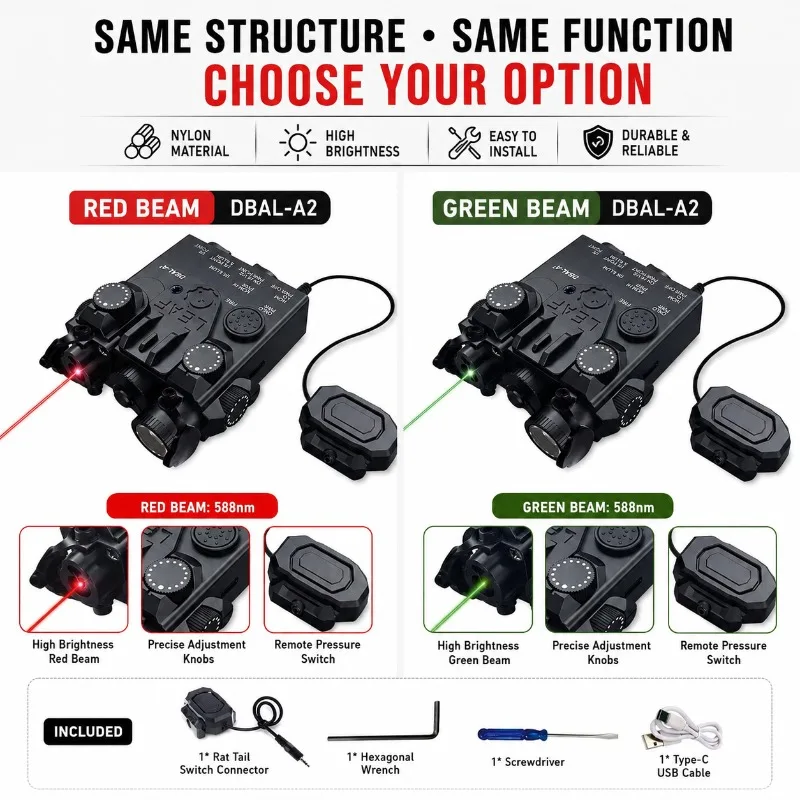 DBAL‑A2 Red Green Beam Indicator Light M600 Dual Switch Module Accessory Pack