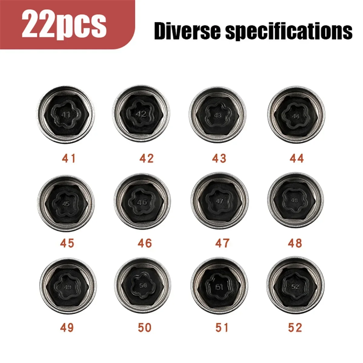 

22PCS Wheel Lock Lugnut Lug Tool Nut Locking Key Socket Anti-Theft Screw Sleeve Car Disassembly Removal Install Socket for BMW