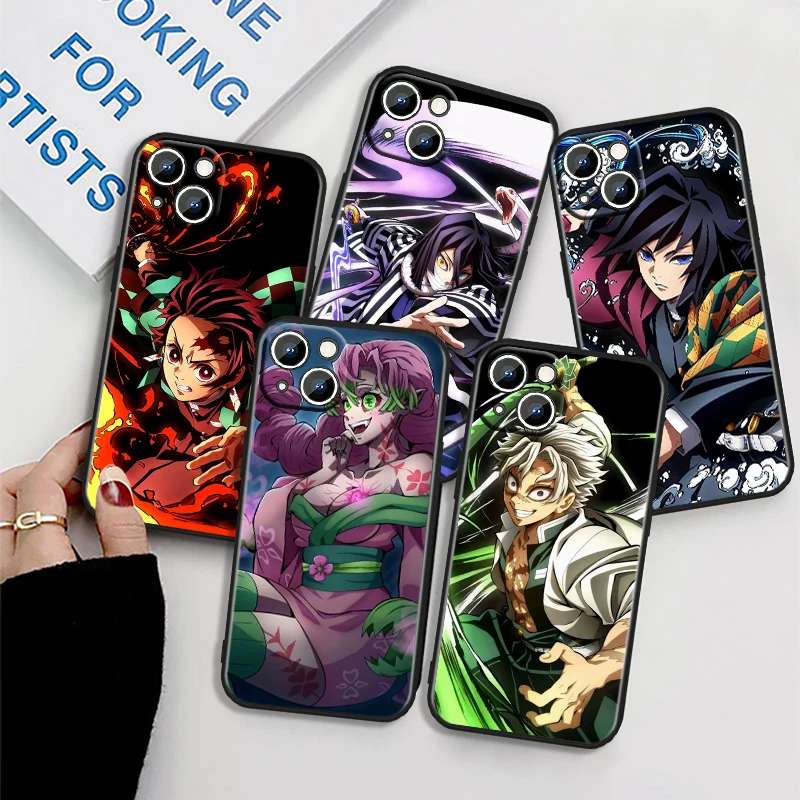 G-GhostS Blade Cartoon Cool For iPhone 15 14 13 12 11 XS XR X 8 7 SE Pro Max Plus Mini Black Back Phone Case