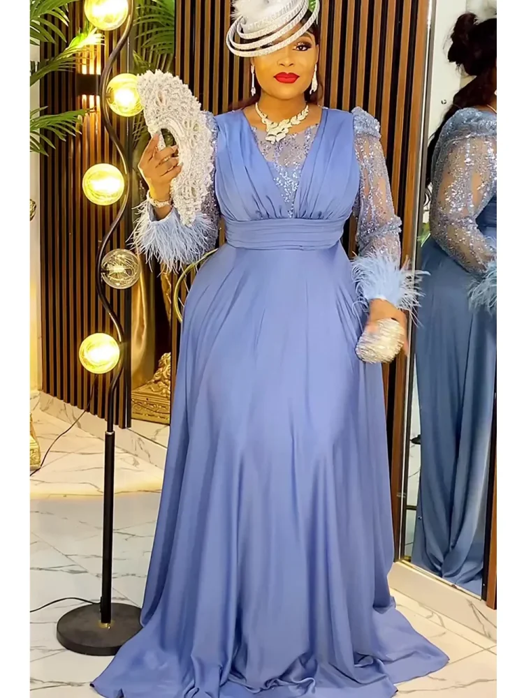 

African Dresses For Women Elegant Wedding Muslim Fashion Abayas Dashiki Robe Kaftan Long Maxi Dress Turkish Africa 2025 New