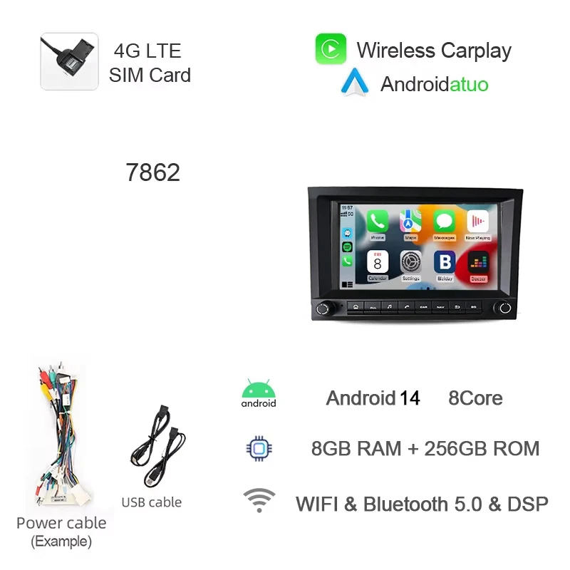 Carplay Android 14 Auto Multimedia Player 12 GB GPS Navigation Bluetooth Radio Für Porsche 911 996 986 Boxster Carrera 1998-2006