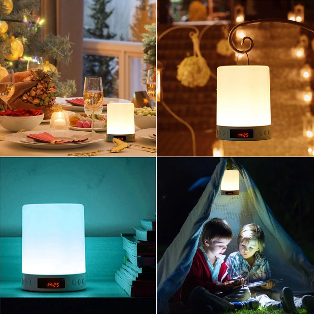 Wireless Speaker Bluetooth Music Player Touch Pat Light Colorful LED Night Lamp Bedside Table Lamp for Good Sleeps vitog yyk