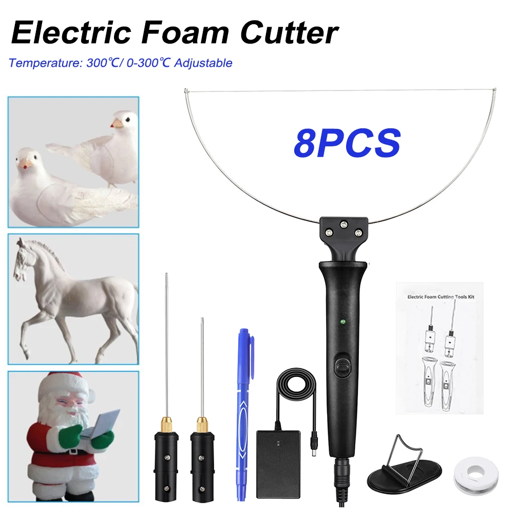 24W Electric Foam Cutter Kit Foam Cutting Pen 0-300℃ Adjustable Temperature Hot Wire Cutter Styrofoam Cutting Tool Engraver