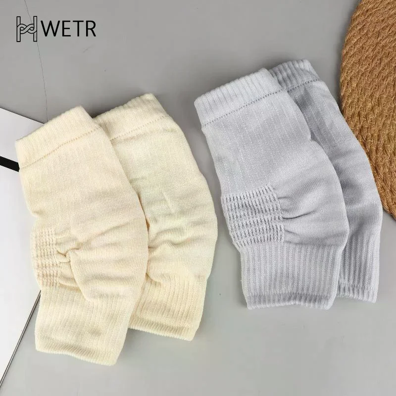 แผ่นรองเข่าผ้าฝ้าย 1 คู่ สำหรับผู้ชายและผู้หญิง ใช้ในห้องแอร์ แผ่นรองเข่าสำหรับเล่นกีฬา แผ่นรัดเข่าแบบยืดหยุ่น