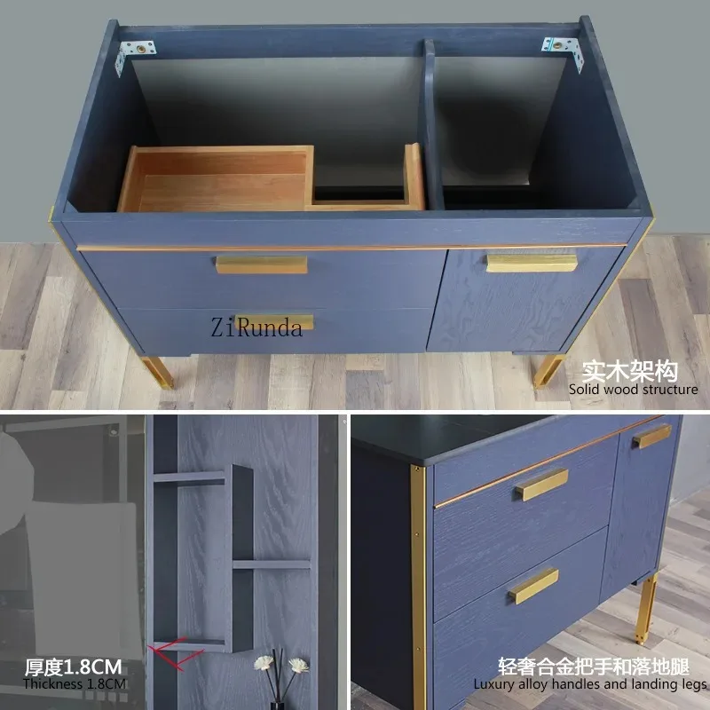 Простой шкаф для ванной комнаты из цельного дерева в скандинавском стиле от пола до потолка, умывальник для унитаза, комбинация умного зеркального шкафа