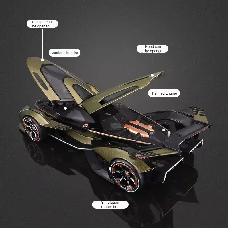 Maisto 1:18 Lamborghini V12 Concept Car Model Die Casting Simulation Alloy Luxury Car Toy Desktop Decoration Toy Gift