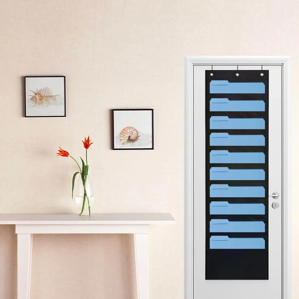 1 Set File Holder 5/10 Layer Wall Hanging File Organizer With Hooks Vertical Storage Back Door Magazine Pouch For Home Office