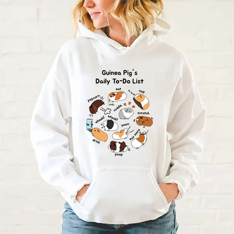 

Funny Guinea Pig Daily To Do List Print Hoodie Fashion Women Men Casual Pullover Hoodies Ladies Sweatshirt