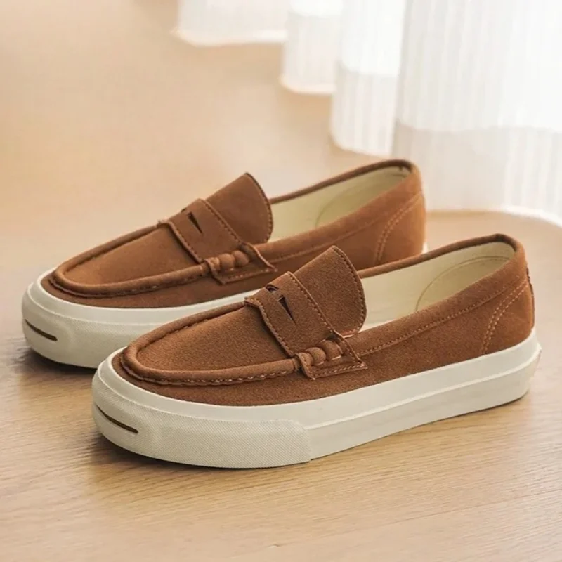 Men's Summer New Round Toe Suede Soft Sole Lazy Loafers Fashion Men Casual Shoes