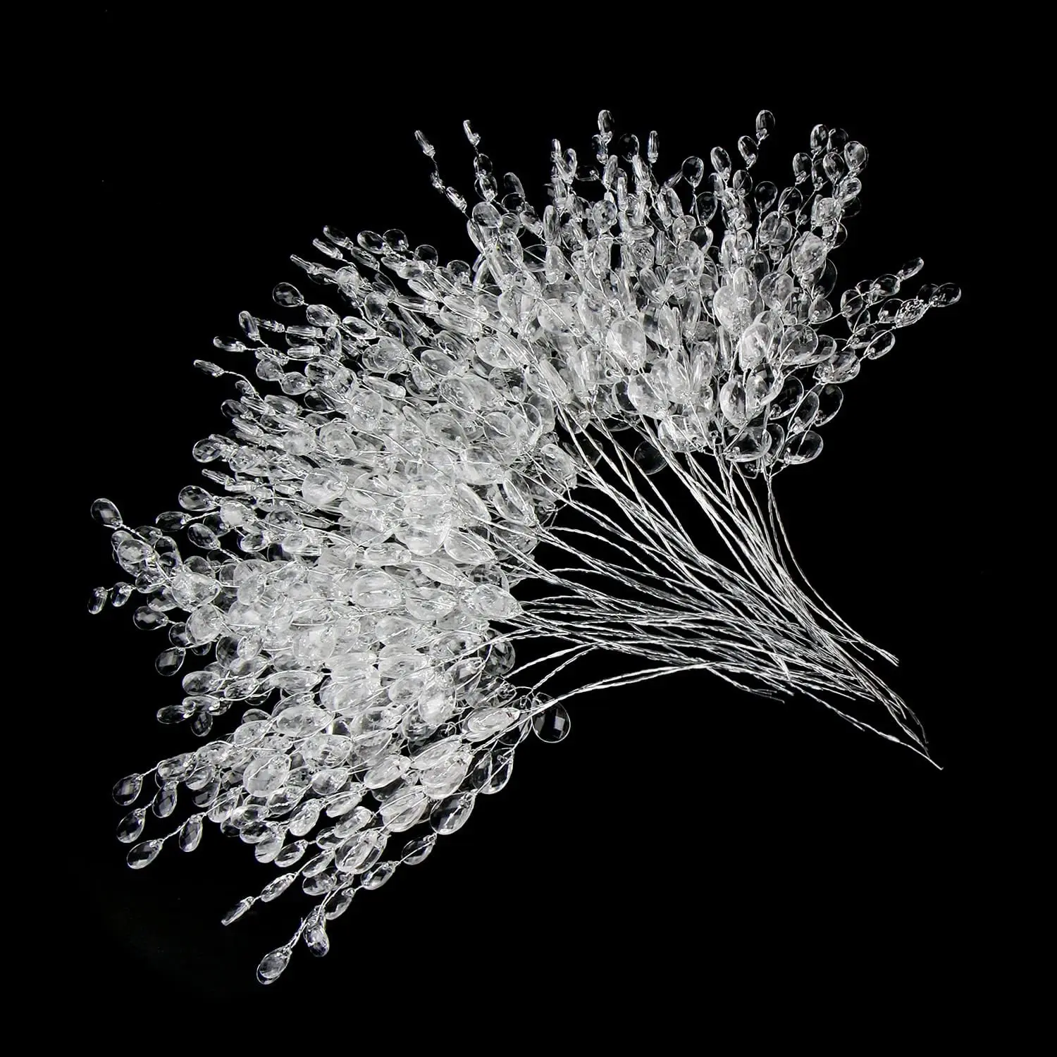 

50pcs Acrylic Bead Drop Stems for Wedding Bouquet Floral Decor