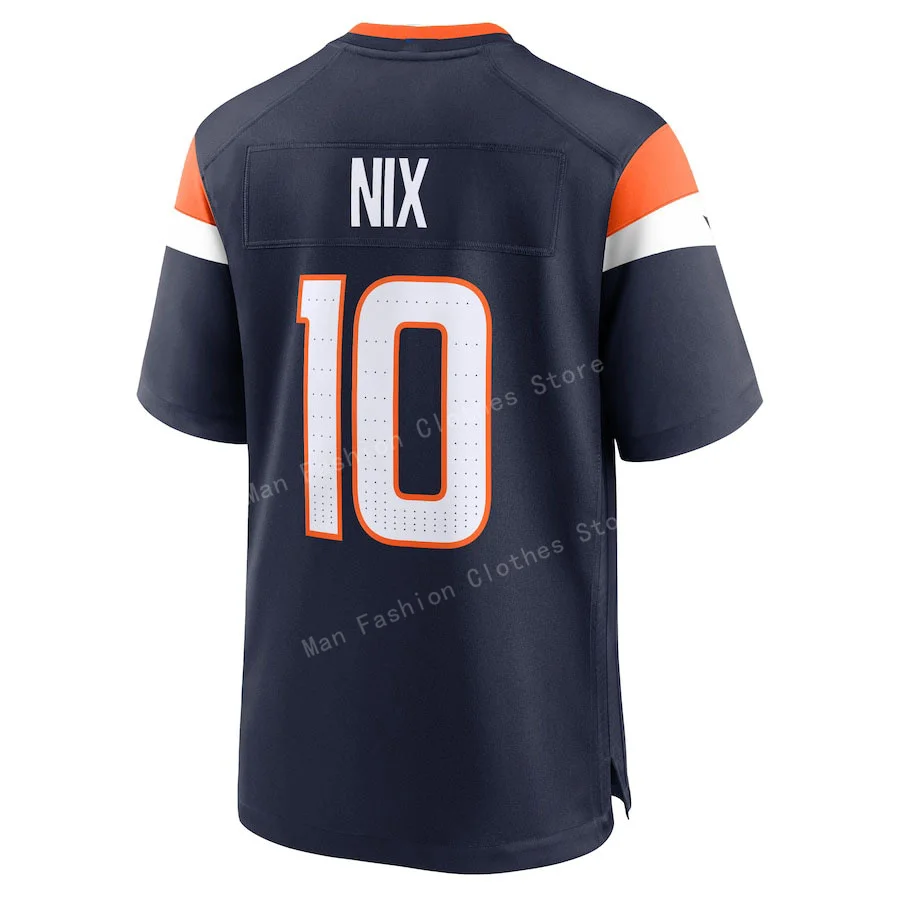 New Arriavl Summer Men Tshirt Rugby Jersey Bo Nix Denver Broncos No.10 Quick Drying Women Men T-Shirt Adult/ KID Jerseys Kit Top