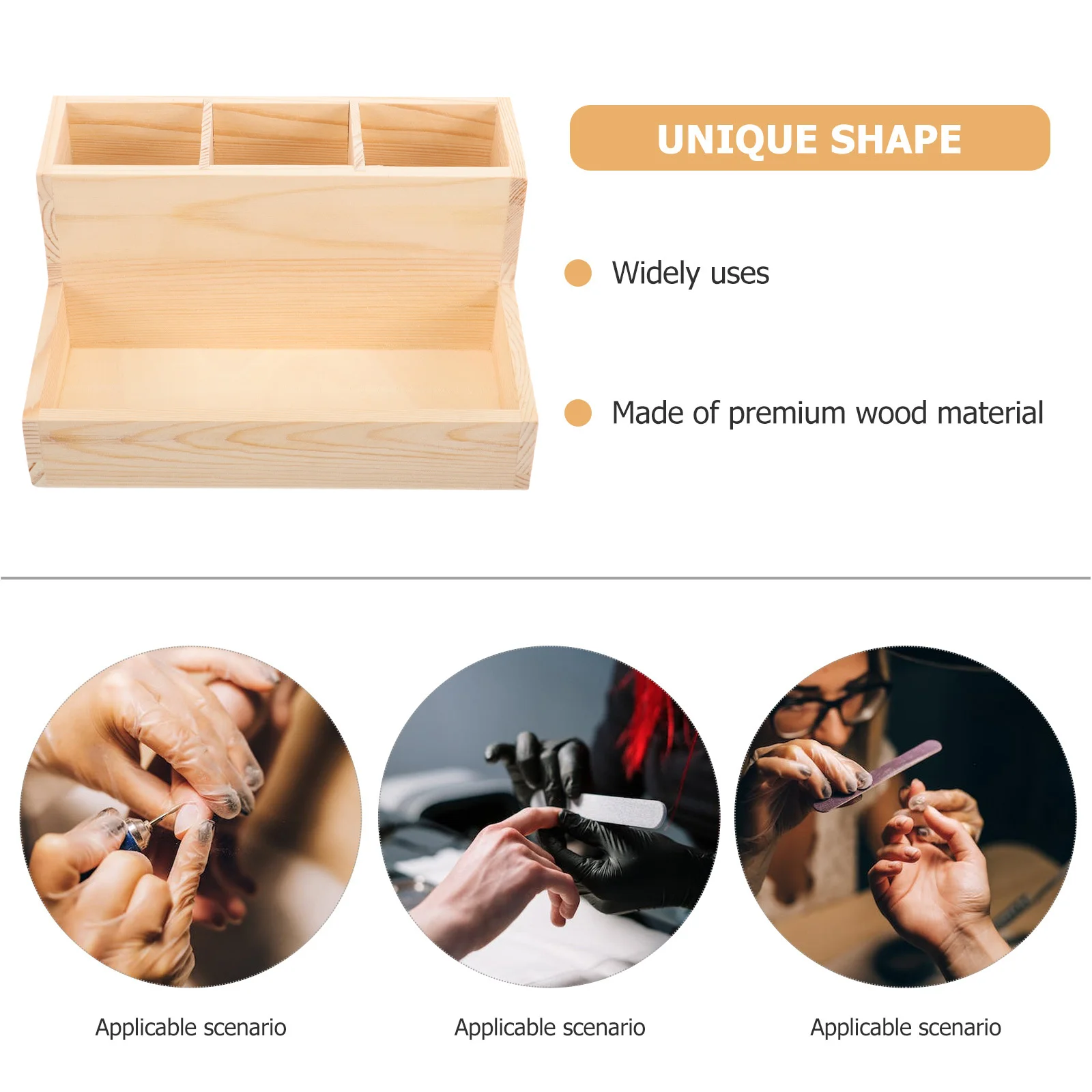 منظم مكياج خشبي، صندوق تخزين أدوات الأظافر الصغيرة لحامل فرشاة الغرور، منظم تخزين الحمام