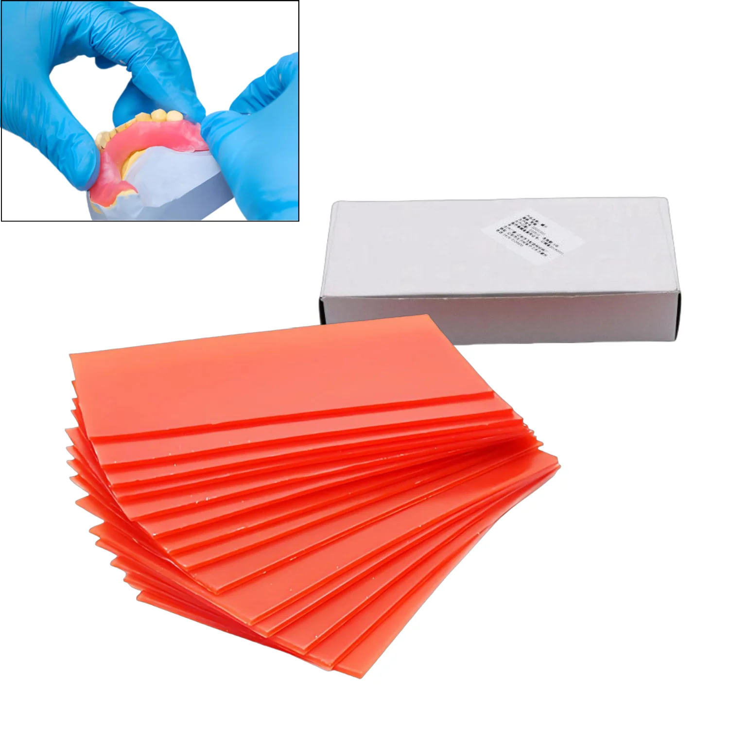 1box Dental Base Plate Wax Thickness 1.3/1.5/2.0mm Dental Modeling Wax for Denture Molding Casting Dental Lab Auxiliary Material