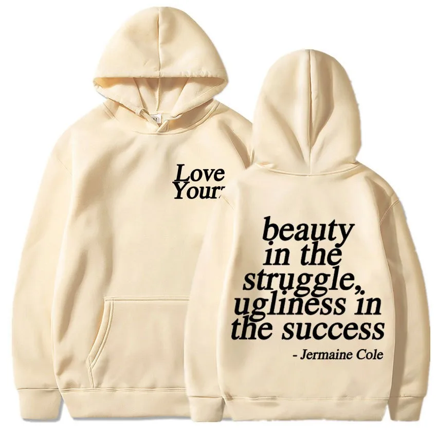 Hoodie estampado J Cole Dreamville, Love Yourz, Tendência da moda, Letras, Vintage