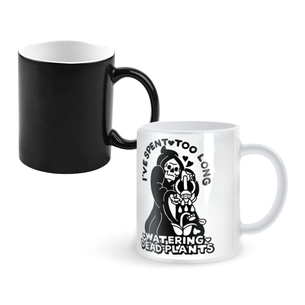 

Dead Plants BlackCoffee Mugs And Mug Creative Color Change Tea Cup Ceramic Milk Cups Novelty Gifts