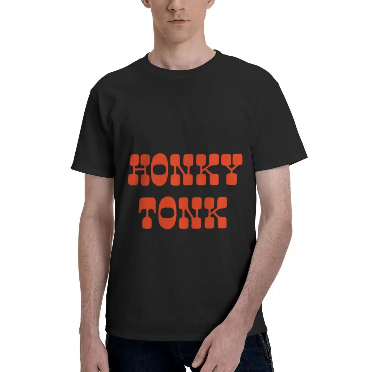 Honky Tonk Men's Short Sleeve Standard T-Shirt Sports HalloweenFashionable Versatile T-Shirt