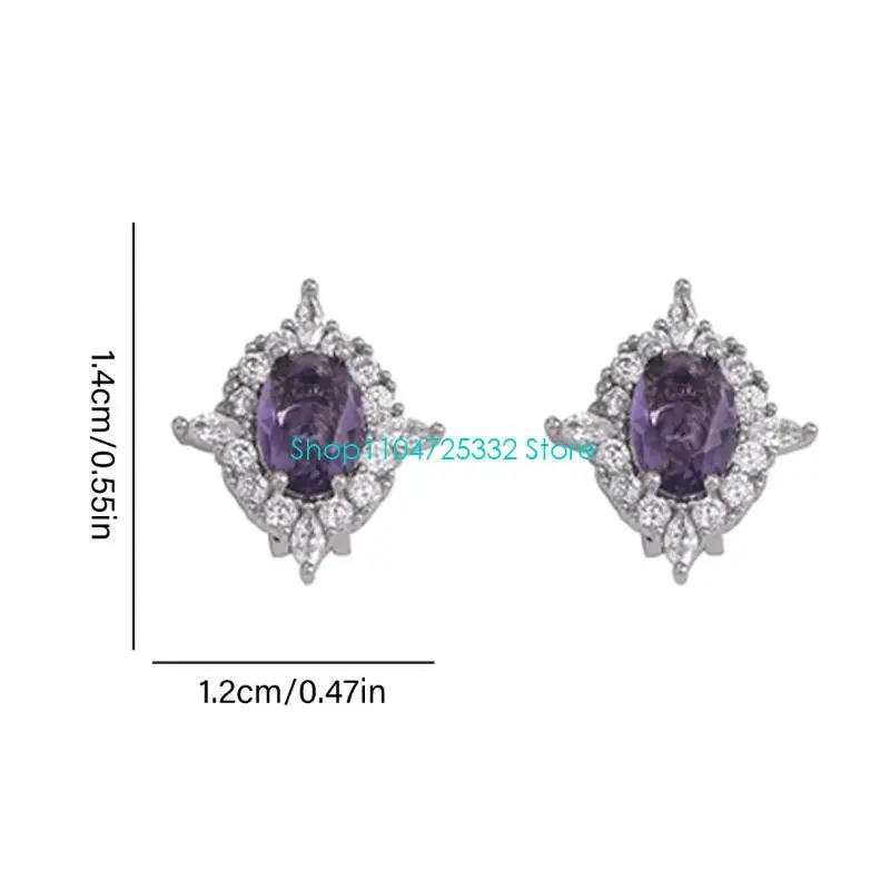 ملحق سماعة أذن دوار مانع للانزلاق P5EA يتميز بتفاصيل أحجار كريمة أرجوانية مزخرفة