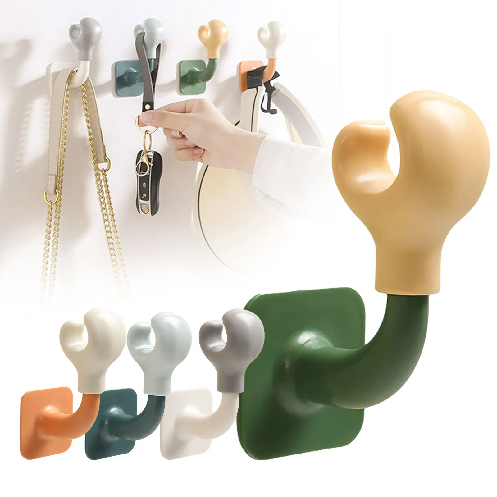 

Cute Original Boxing Small Hands Hook Detachable Adhesive Hook No-punch Creative Wall Hooks Strong Load-bearing Sticky Hooks